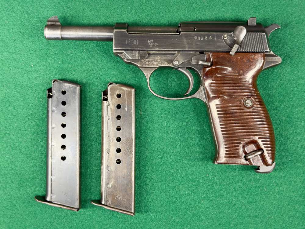 WWII Walther P.38 ac44 – Matching #s – 1944 German Military – Two Magazines-img-0