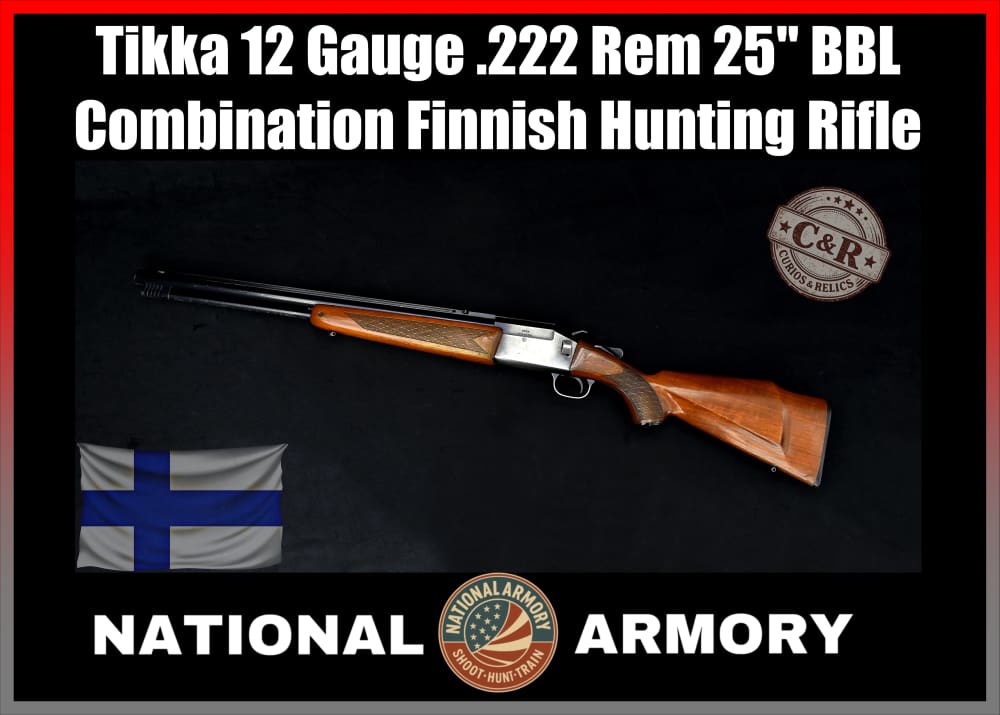 Tikka 12-70 Combination Gun 12GA/.222 Rem 25" BBL Finland C&R -img-0