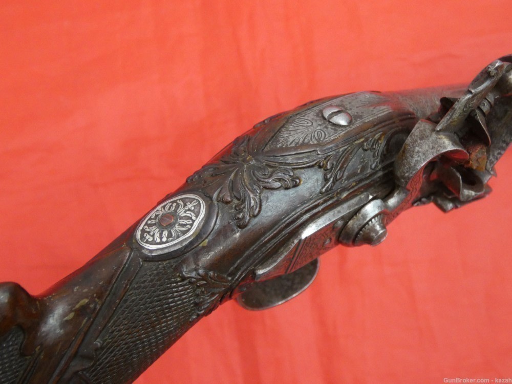 ANTIQUE FLINTLOCK BLUNDERBUSS PISTOL EUROPEAN for TURKISH OTTOMAN MARKET -img-20