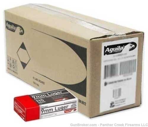 Aguila 9mm Ammunition 50 Rounds FMJ 115 Grain 1000 Round Case-img-0