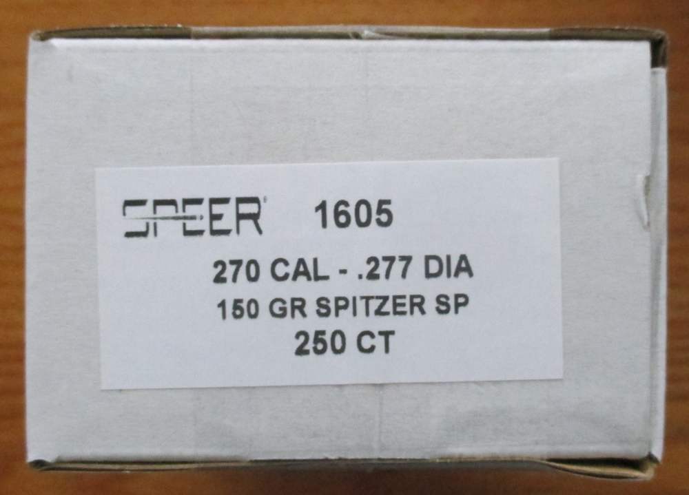 SPEER 1605 - 270 CAL .277 DIA - 150 GR SPITZER SP - 250 CT-img-0