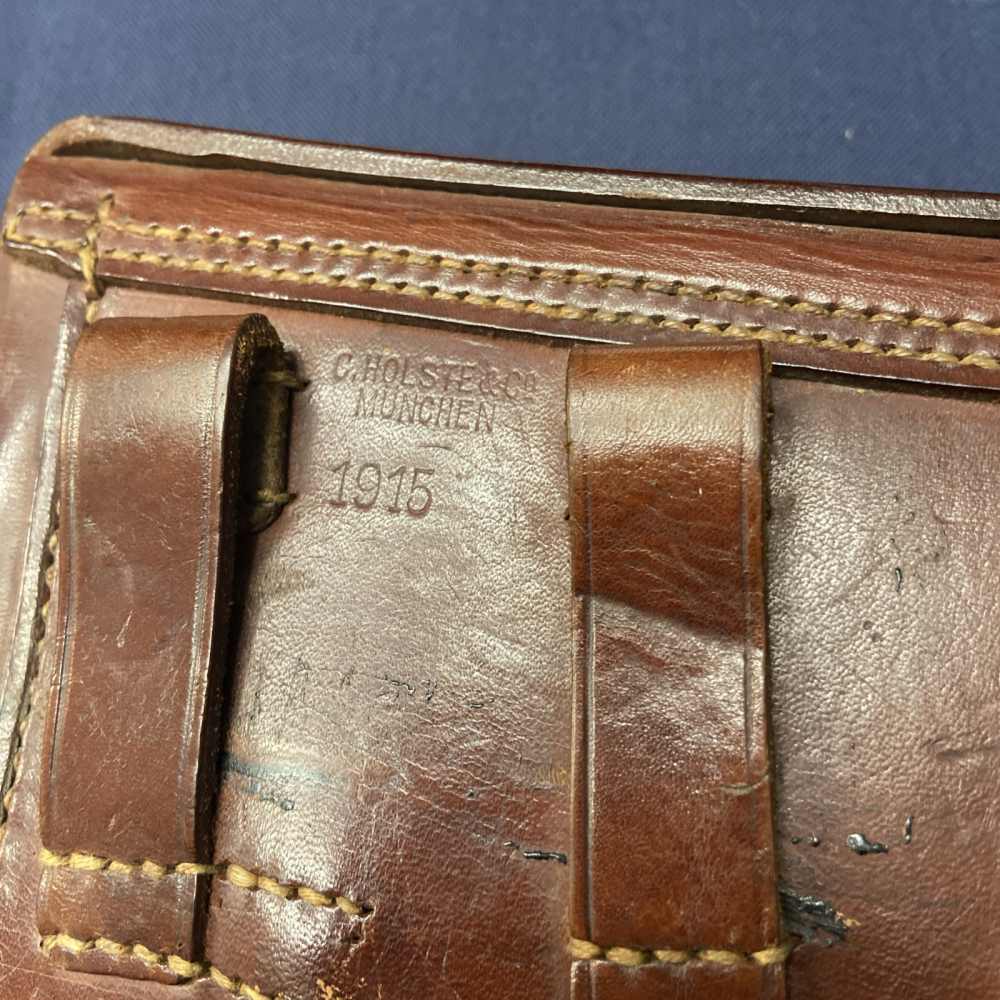 WW1 German Luger Holster P08 Hardshell Leather 1915 C. HOLSTE & Co München -img-8