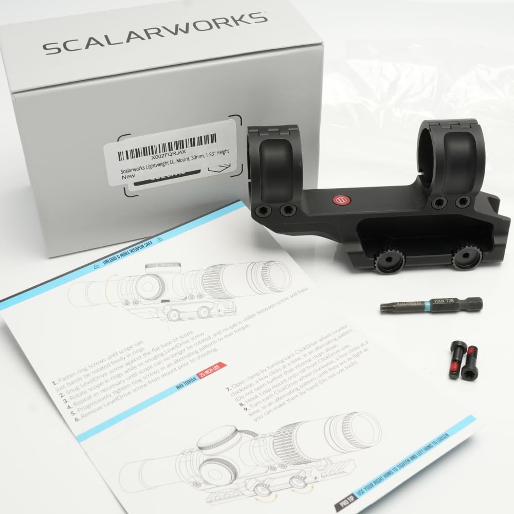 Scalarworks AR-15 30mm Scope Mounts 1.93" SW0720 *Excellent w/ box*-img-1