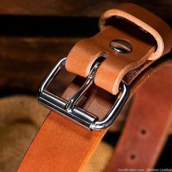 Nohma Leather 1 1/2" Heavy Duty Leather Work_CCW Gun Holster Belt_1.5"-img-9