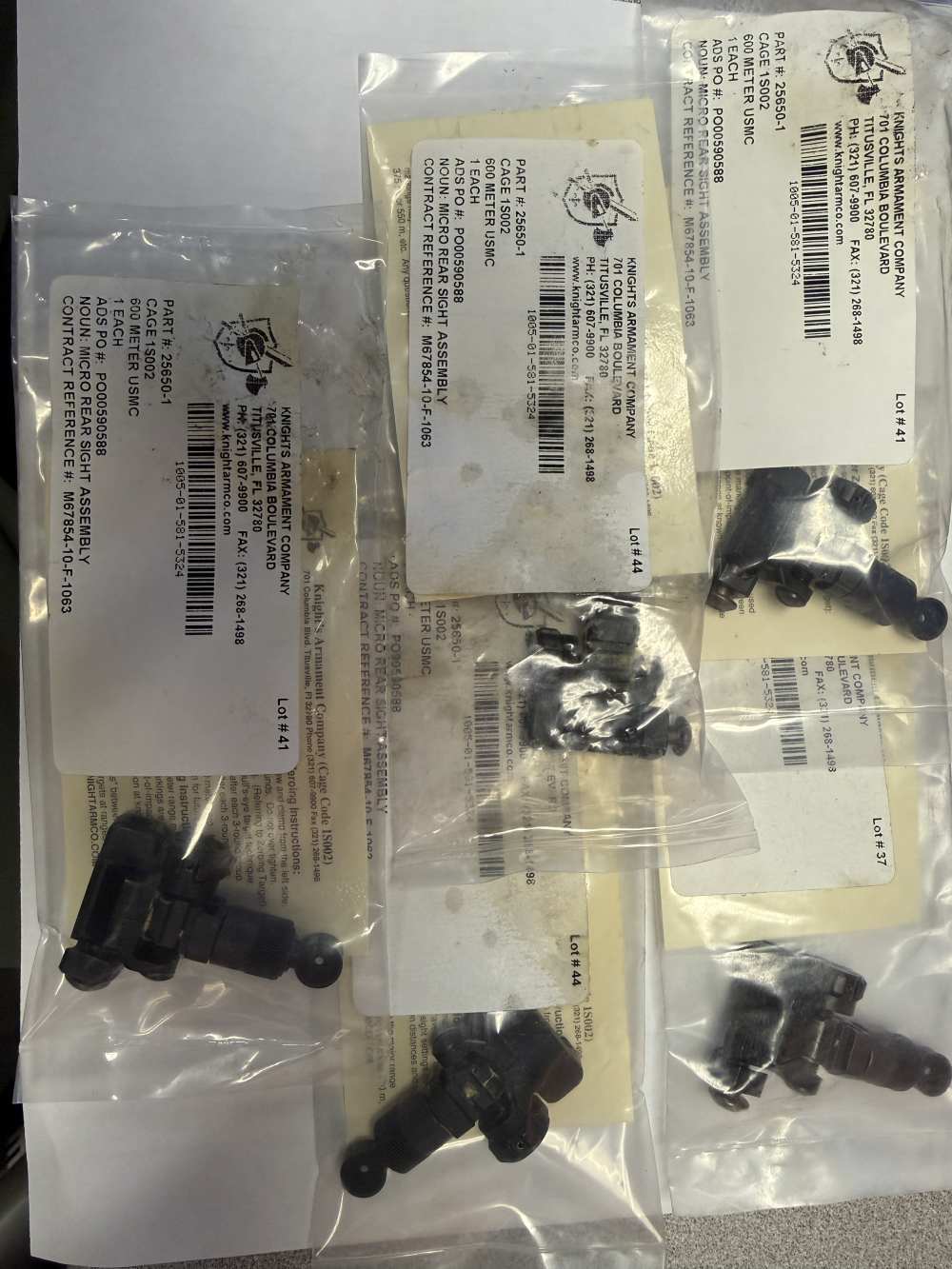 KAC Knights Armament Company USMC Marked Micro Rear Sight Lot of 5 25650-1-img-0