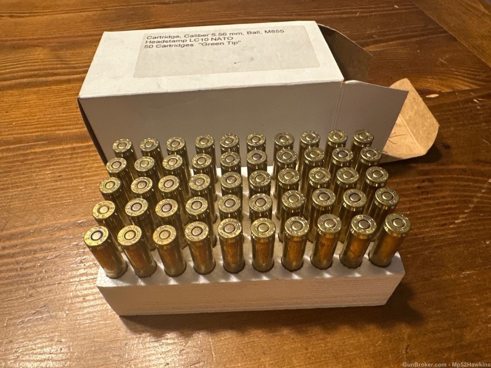 NATO 5.56X45MM Ball M855 FMJ LC 10 Green Tip Box of 50rds-img-2
