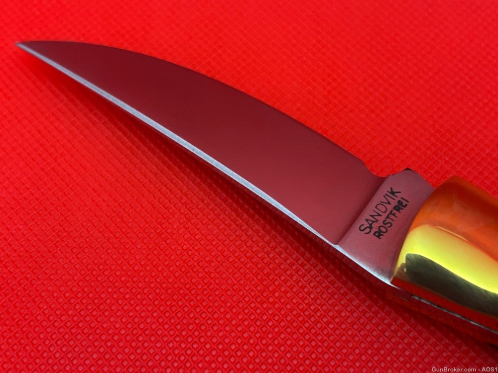 Vintage Falcon Blades Italy Medium Lockback Pocket Knife Sandvik Rostfrie-img-2