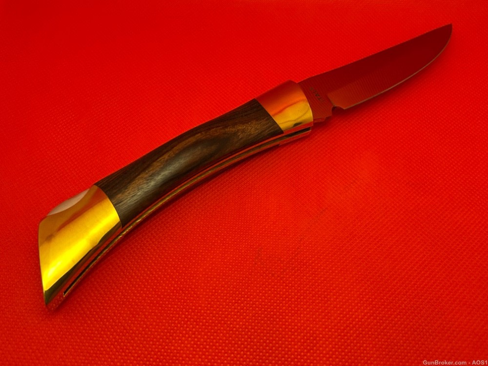 Vintage Falcon Famous Blades Italy Large Lockback Pocket Knife Rostfrie NOS-img-2