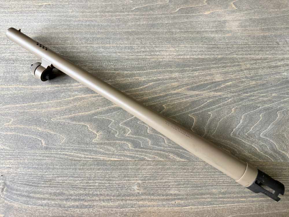 MOSSBERG 500 500A 18.5” CYLINDER BORE BARREL PORTED FDE CERAKOTE 12 GAUGE-img-0