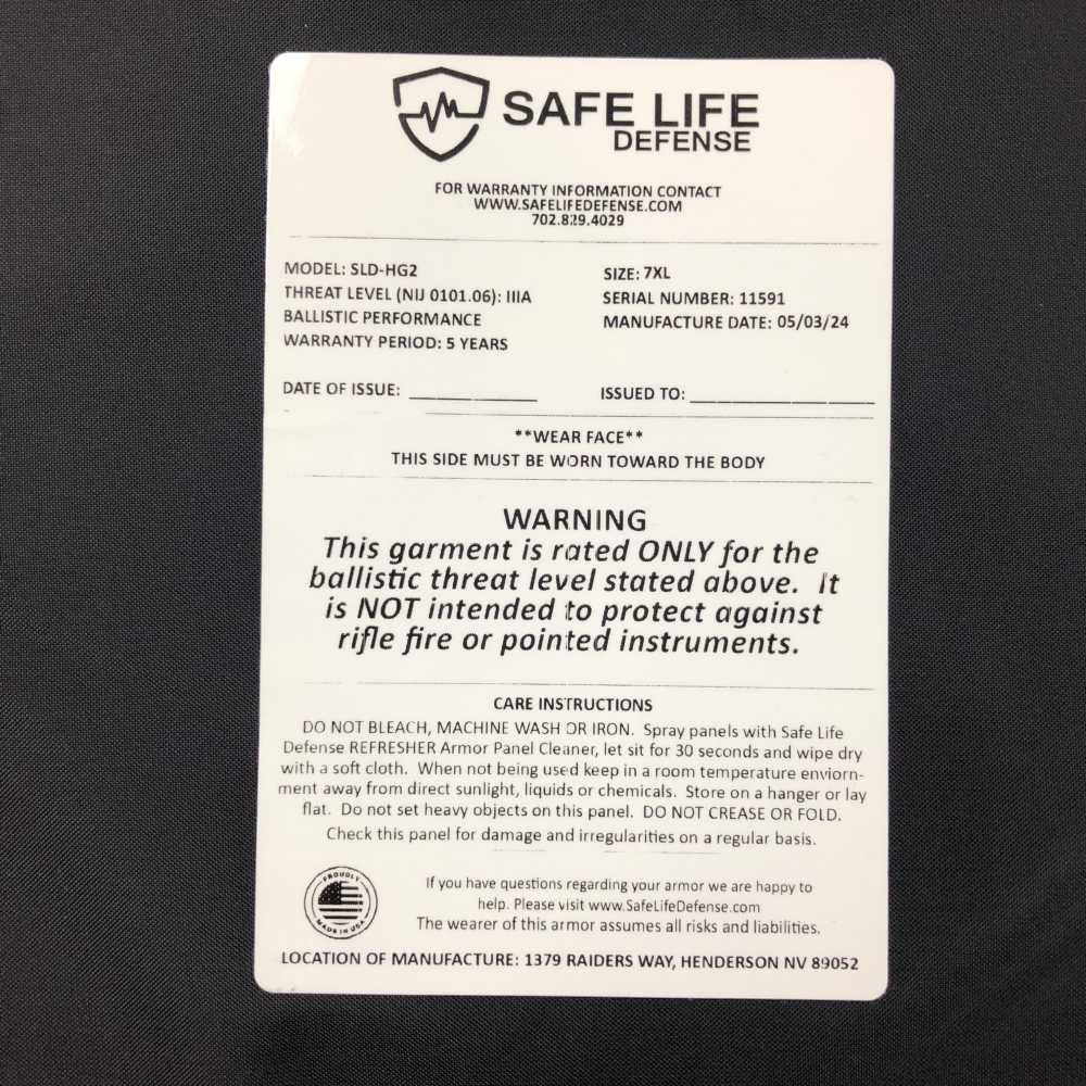 Safe Life Defense 7XL Tactical Uniform Multi-Threat Soft Armor IIIA/HG2-img-8