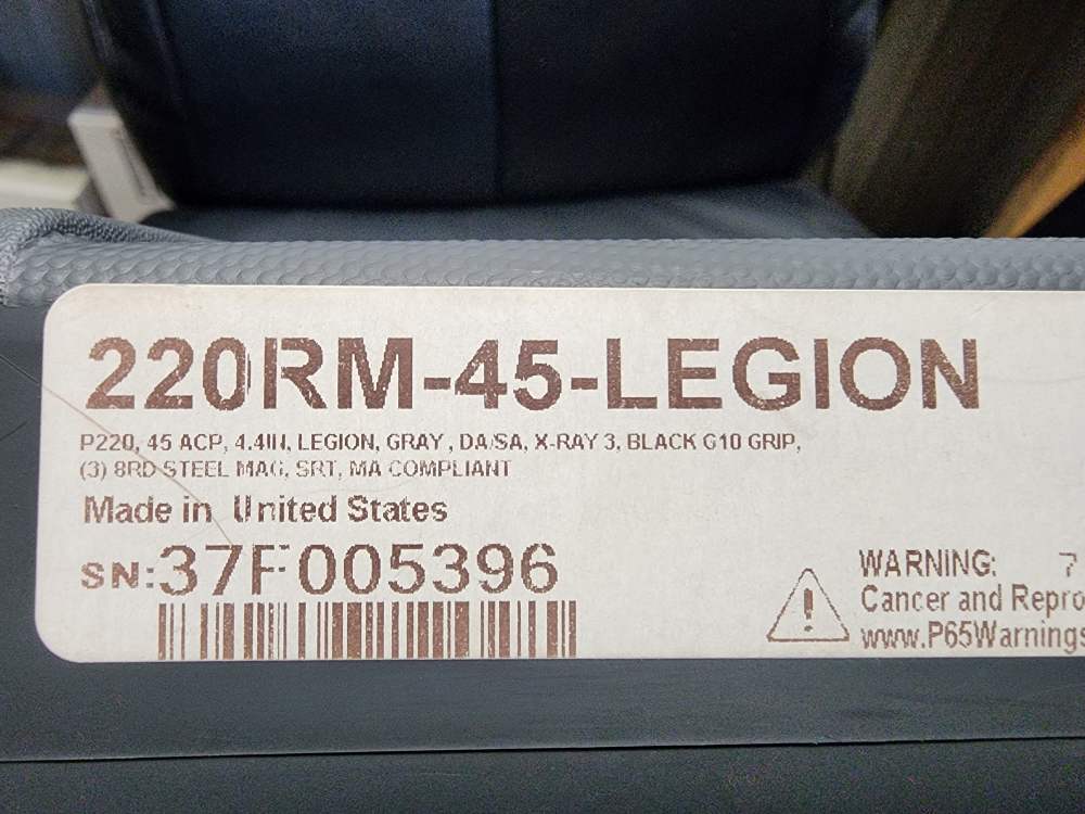 PICS! SIG SAUER P220 LEGION .45 ACP 4.4 SRT 220 .45 P GRAY G10 MA COMPLIANT-img-1