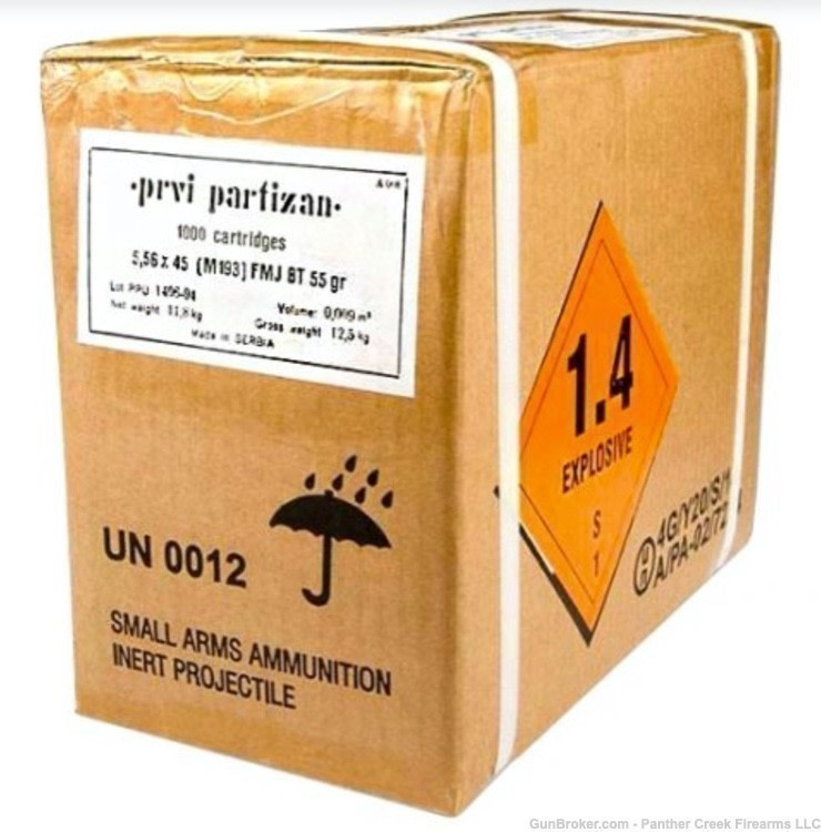 Prvi Partizan PPU 5.56x45mm NATO Rangemaster M193 55 gr 1000 Round -img-1