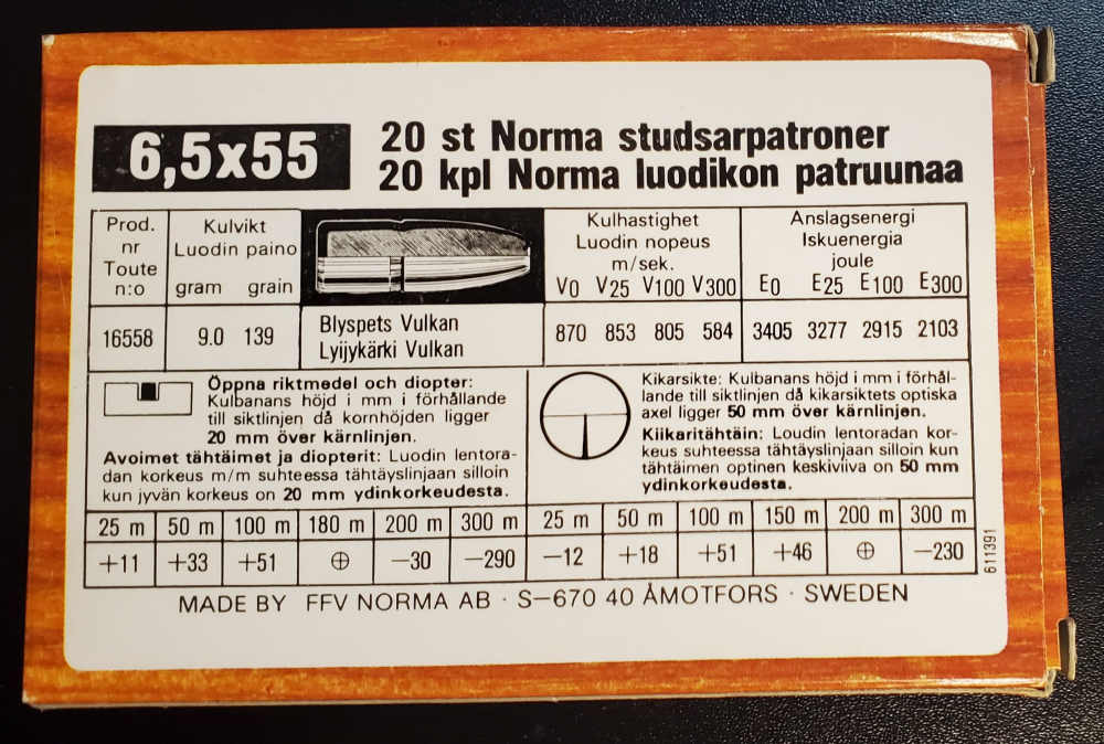 Norma 6.5x55 Swedish 139gr Vulkan – 20 Rounds – Excellent Condition-img-3