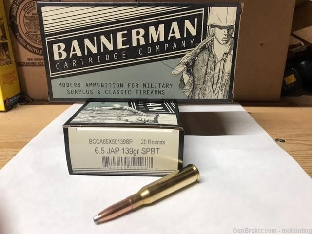 Bannerman 6.5 Jap 139gr SP BT 200 Rounds 6.5x50-img-0