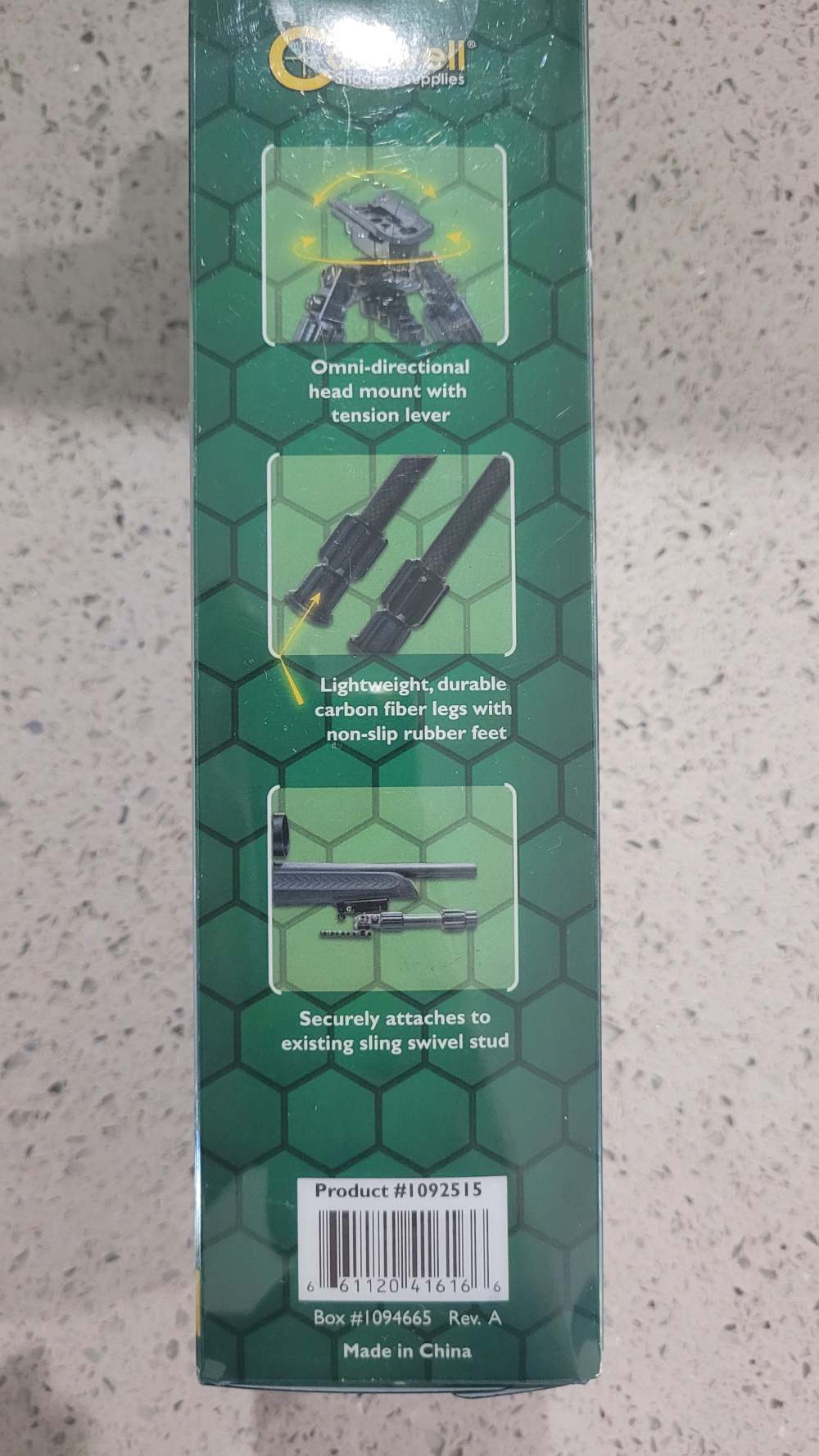 Caldwell AccuMax 6-9" Carbon Fiber Bipod, New-in-box-img-3