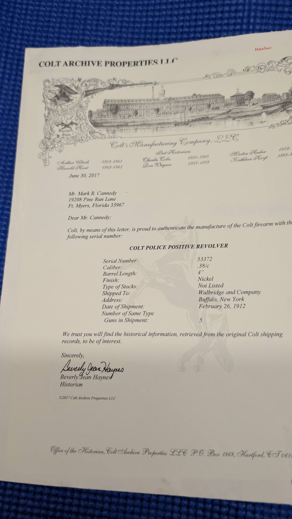 Colt Police Positive, Nickel, 38 SW, Colt letter-img-17