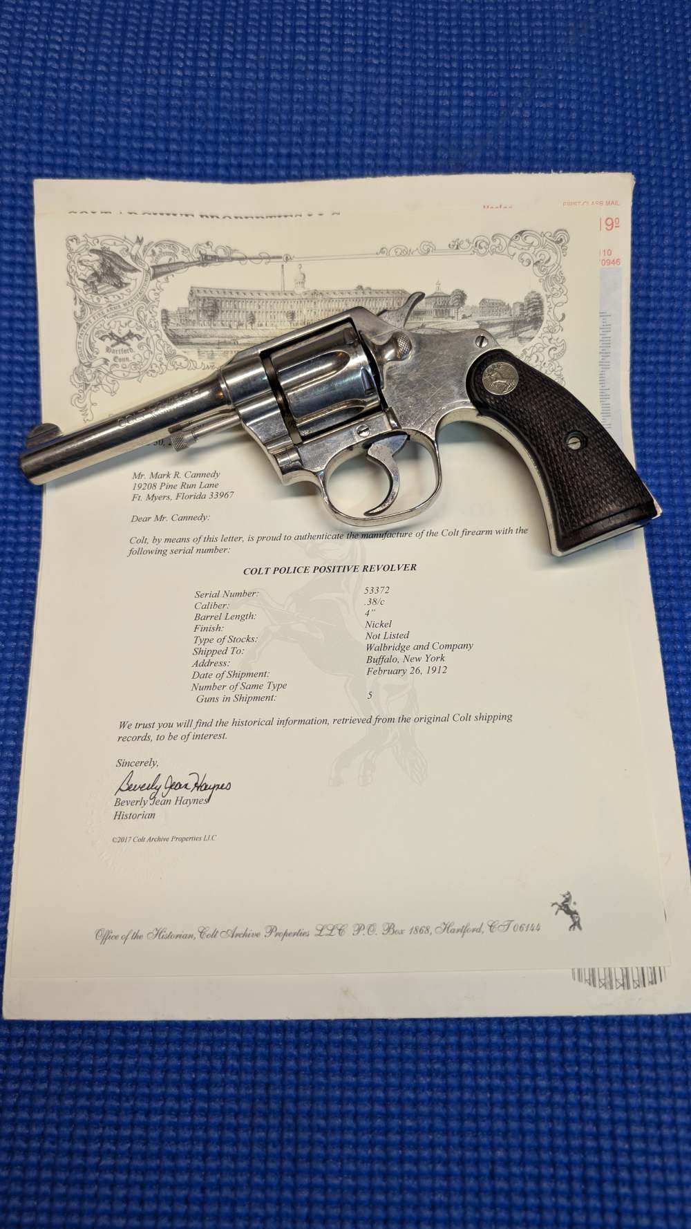 Colt Police Positive, Nickel, 38 SW, Colt letter-img-0