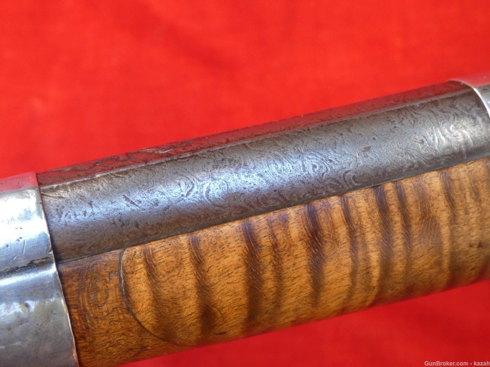 FINEST ANTIQUE PERSIAN FLINTLOCK PISTOL DAMASCUS BARREL Middle Eastern -img-29