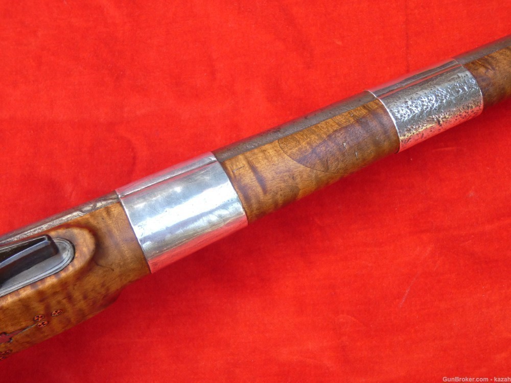 FINEST ANTIQUE PERSIAN FLINTLOCK PISTOL DAMASCUS BARREL Middle Eastern -img-16