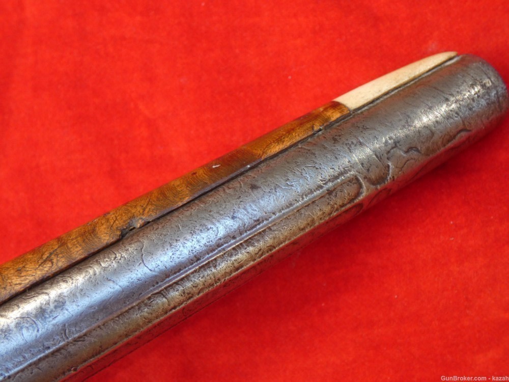 FINEST ANTIQUE PERSIAN FLINTLOCK PISTOL DAMASCUS BARREL Middle Eastern -img-14