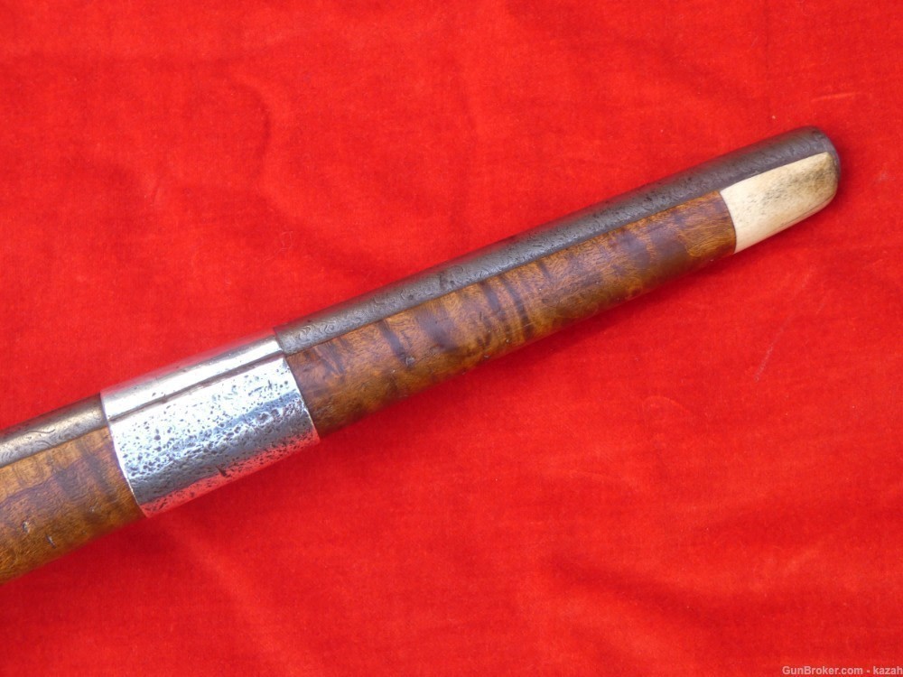 FINEST ANTIQUE PERSIAN FLINTLOCK PISTOL DAMASCUS BARREL Middle Eastern -img-15