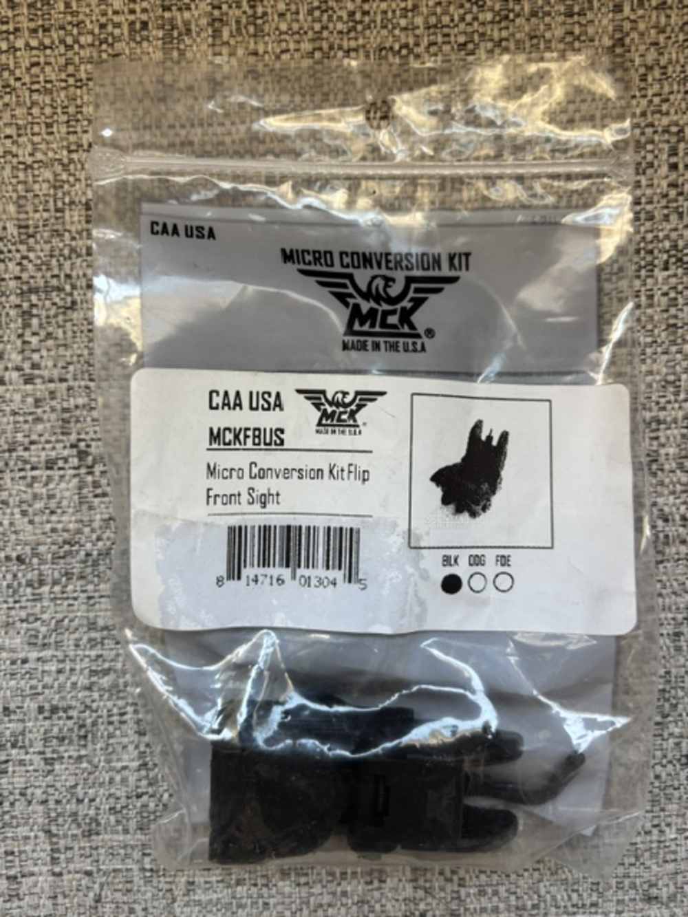 CAA Adjustable Front Flip Back Up Sight - MCKFBUS Black-img-1