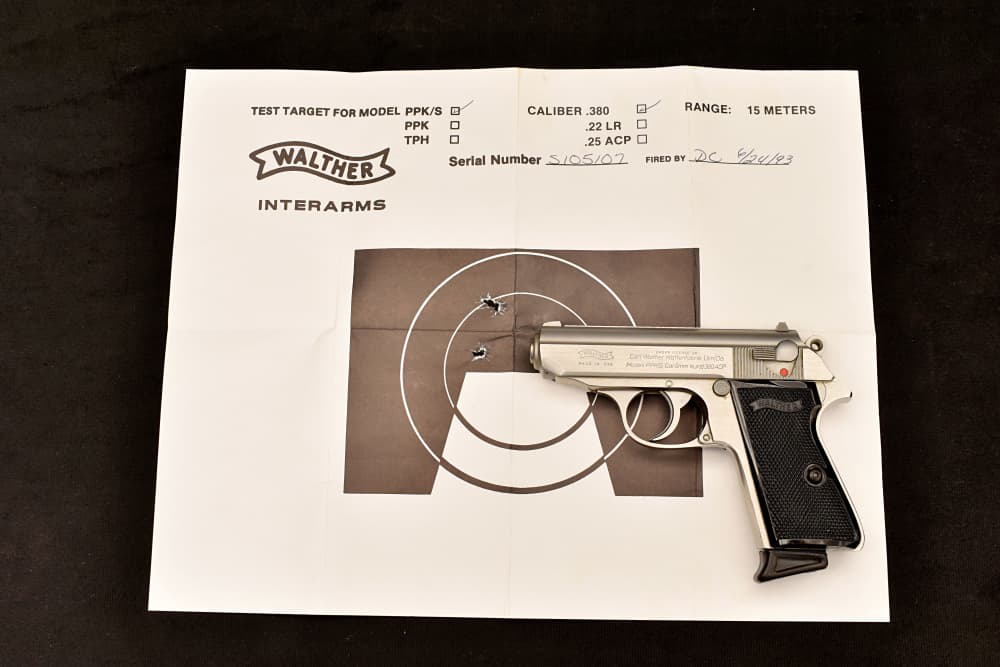 1993 Walther PPK/S Stainless .380 ACP 3.3" BBL Complete Package Test Target-img-32