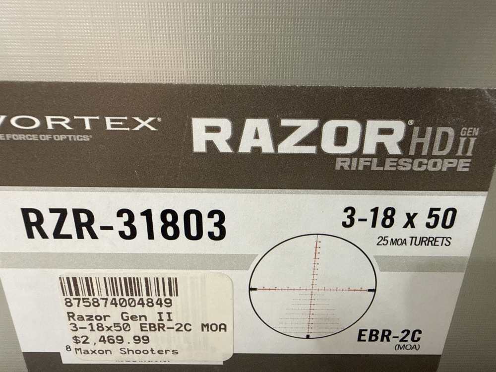 Excellent Lightly Used Vortex Razor HD Gen ii 3-18 x 50 RZR-31803 EBR-2C-img-2