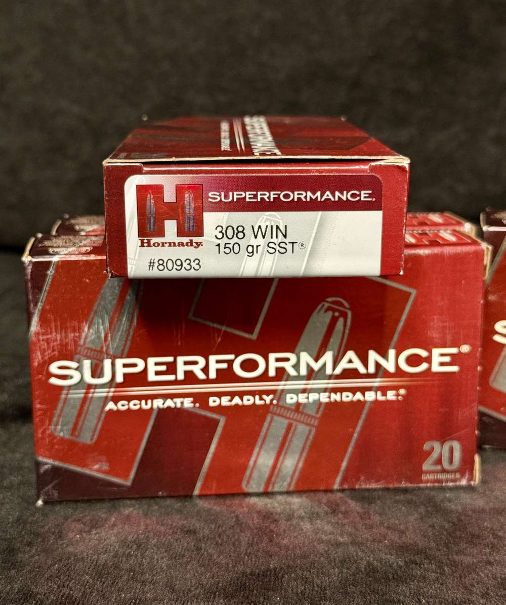 4 Boxes 80 Rounds Hornady Superformance 308 Win 150gr SST-img-2