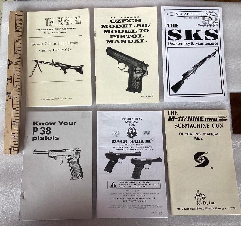 RUGER MARK III, P-38, SKS, CZECH 50 & 70, MORE . Your BUYING All 6 SHOWN-img-0