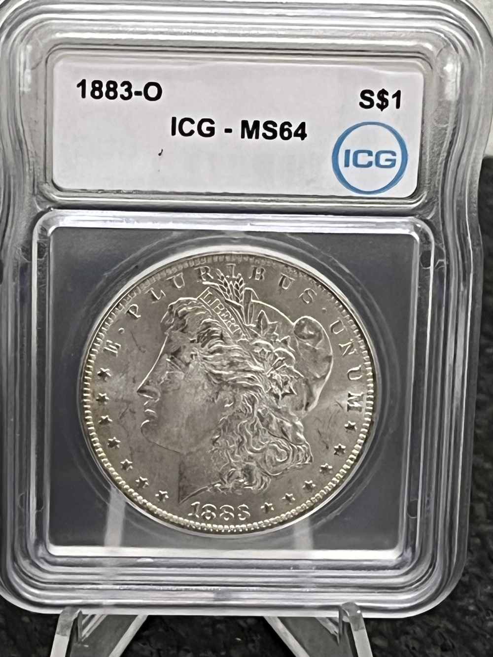 Beautiful 1883-O Morgan Silver Dollar ICG Graded Slab MS64!-img-0