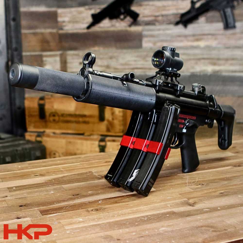 HK MP5, SP5, MP5K, SP5K Magazine Clamp - Tri-Lock - 9mm - Red-img-3