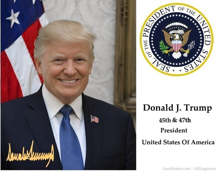 Donald Trump NEW COLOR LAMINATED Official Photo of President 45&47 Made USA-img-0