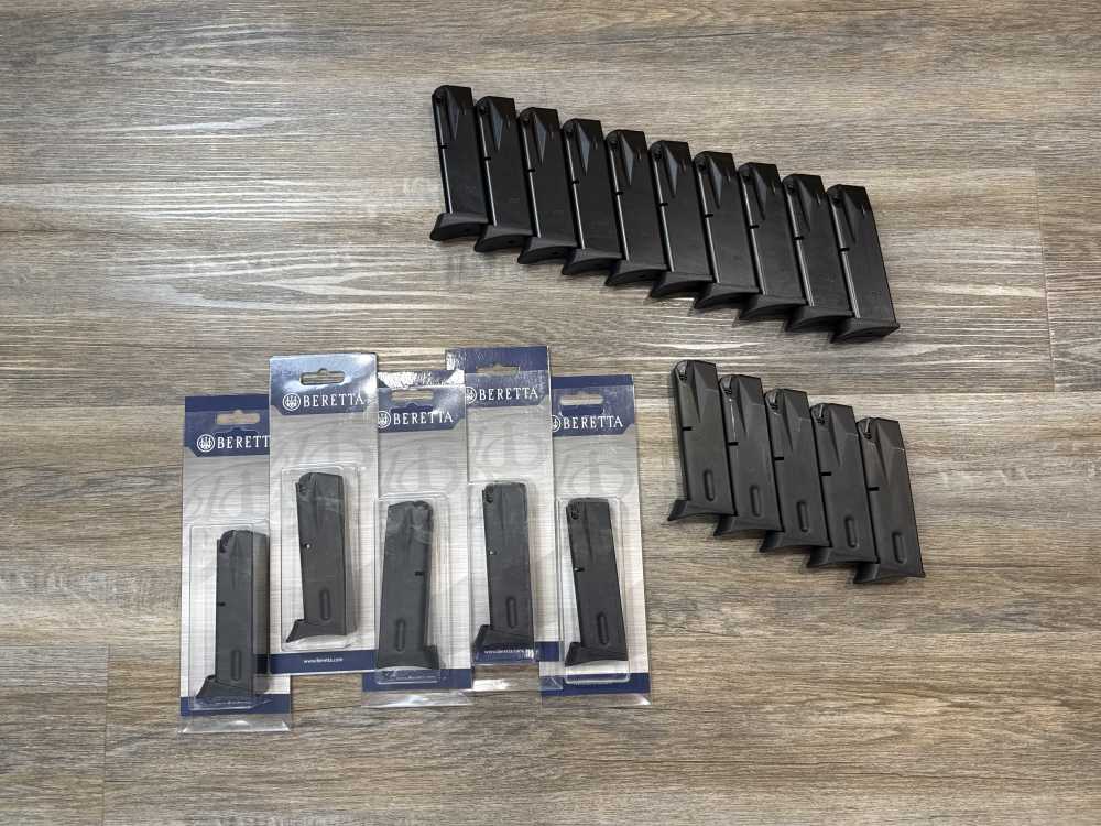 Lot of 20 Magazines Beretta 92C (10) Mec-Gar 15 Rd, (10) OEM Beretta 13 Rd-img-5