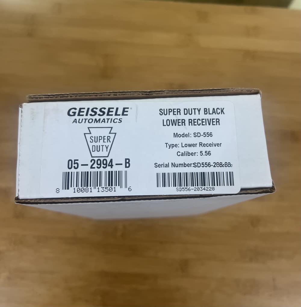 NIB Geissele SD-556 Lower Receiver  5.56 Black, M16, Cut FRT Ready!-img-2