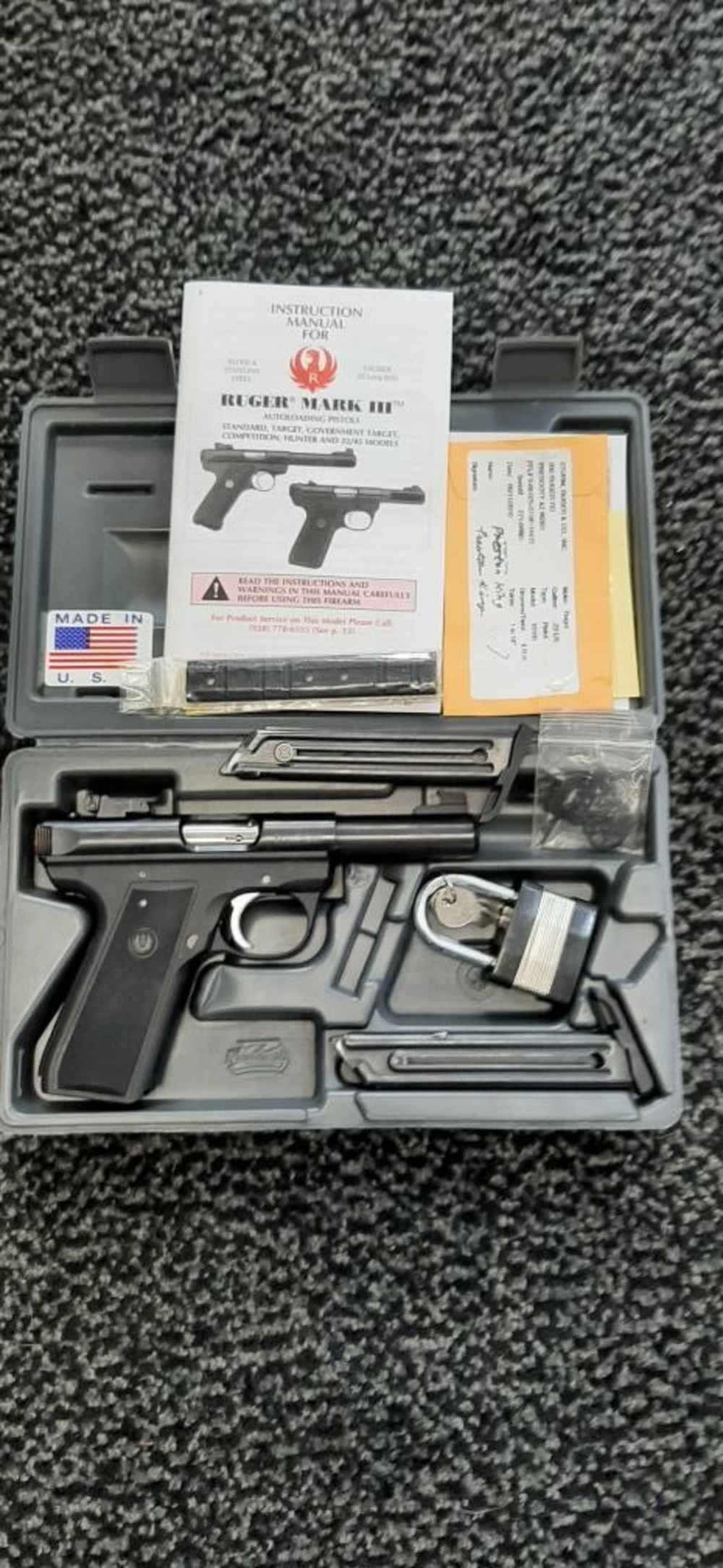RUGER PISTOL TARGET 22/45 MKIII TWO MAGS IN ORG CASE-img-0