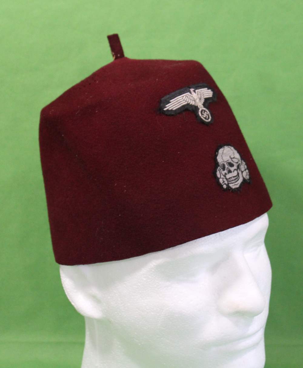 German WWII Waffen SS Foreign Volunteer Red Fez NOO-img-0