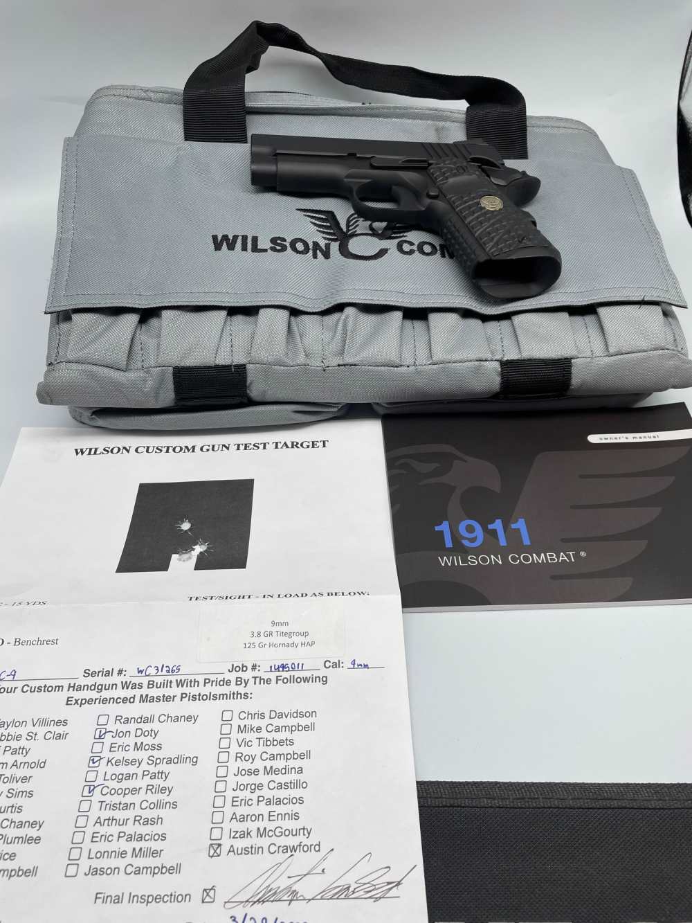 Wilson Combat Experior, 9MM Semi Auto Pistol, No Mag, OG Case, Papers-img-8