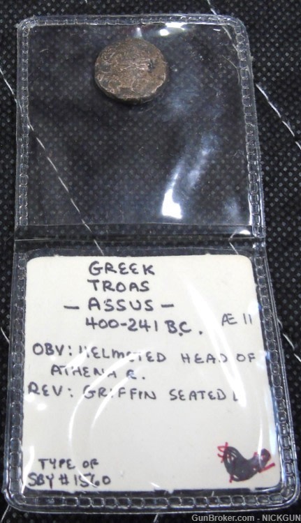 #22- A Greek Troas, Assos, 400-241BC. Æ - Athena / Griffin-img-2