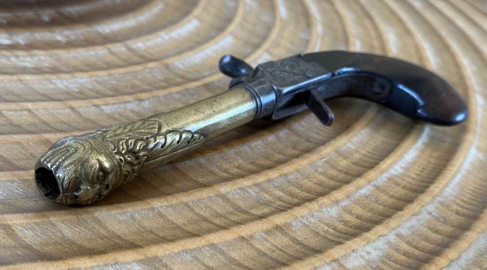 1800’s Brass barrel cap & ball drop down trigger pistol. Nice!!-img-9