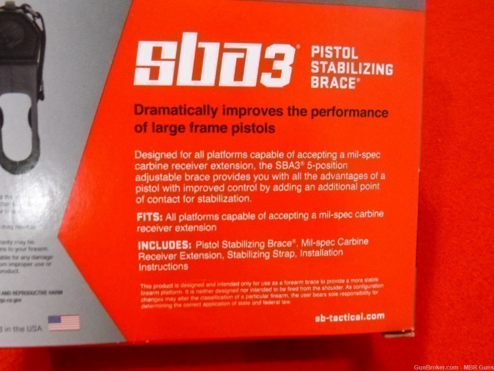 SBA3 SB Tactical AR Pistol Brace w/ Adjustable Buffer Tube FDE SBA3-02-SB-img-9