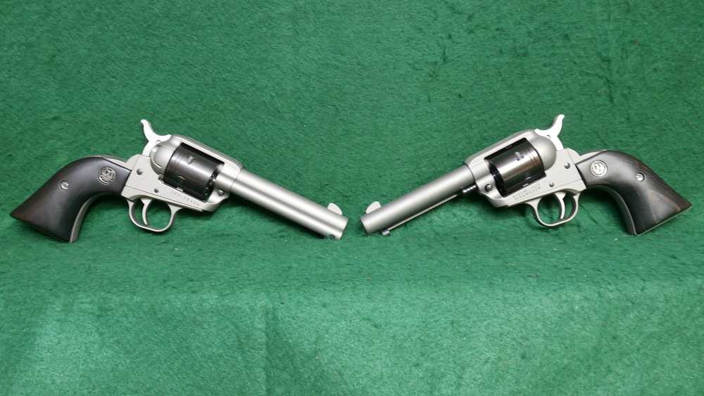 Two Ruger Wranglers w/ Leather Western Rig .22lr 4.62" Barrel-Like New-img-1