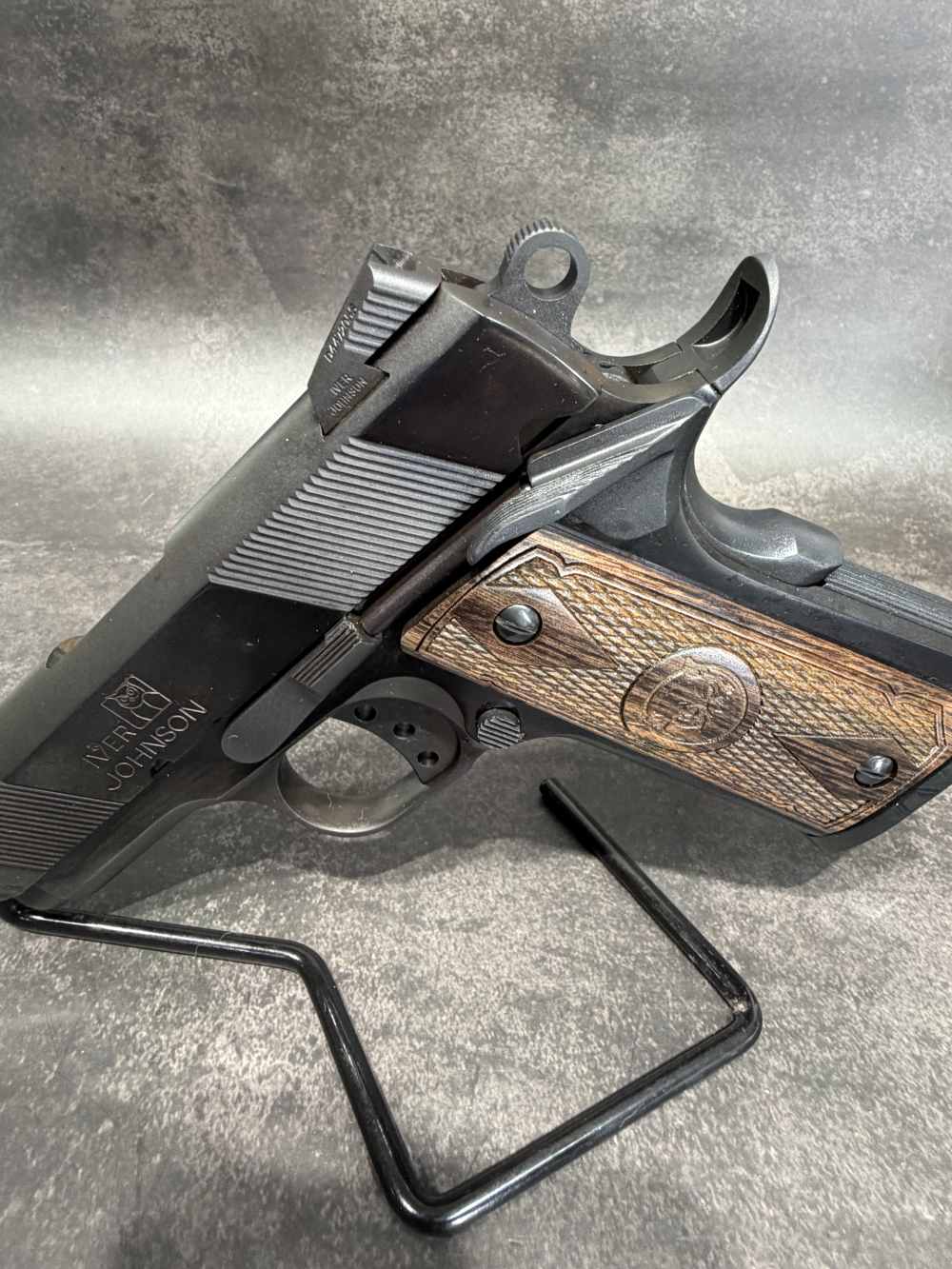 Iver Johnson Thrasher 45acp polished black NOS Officers size-img-1