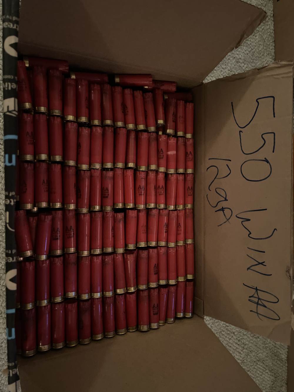 550 12 ga  Winchester AA 2 3/4inch Shotshell hulls fired 1x-img-0