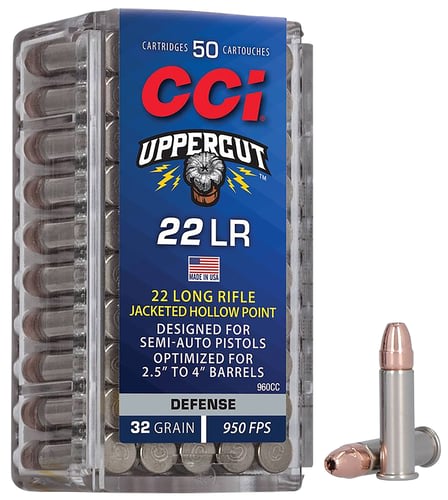 CCI Uppercut Rimfire Ammunition .22 LR 32gr HP 950 fps 50/ct-img-0