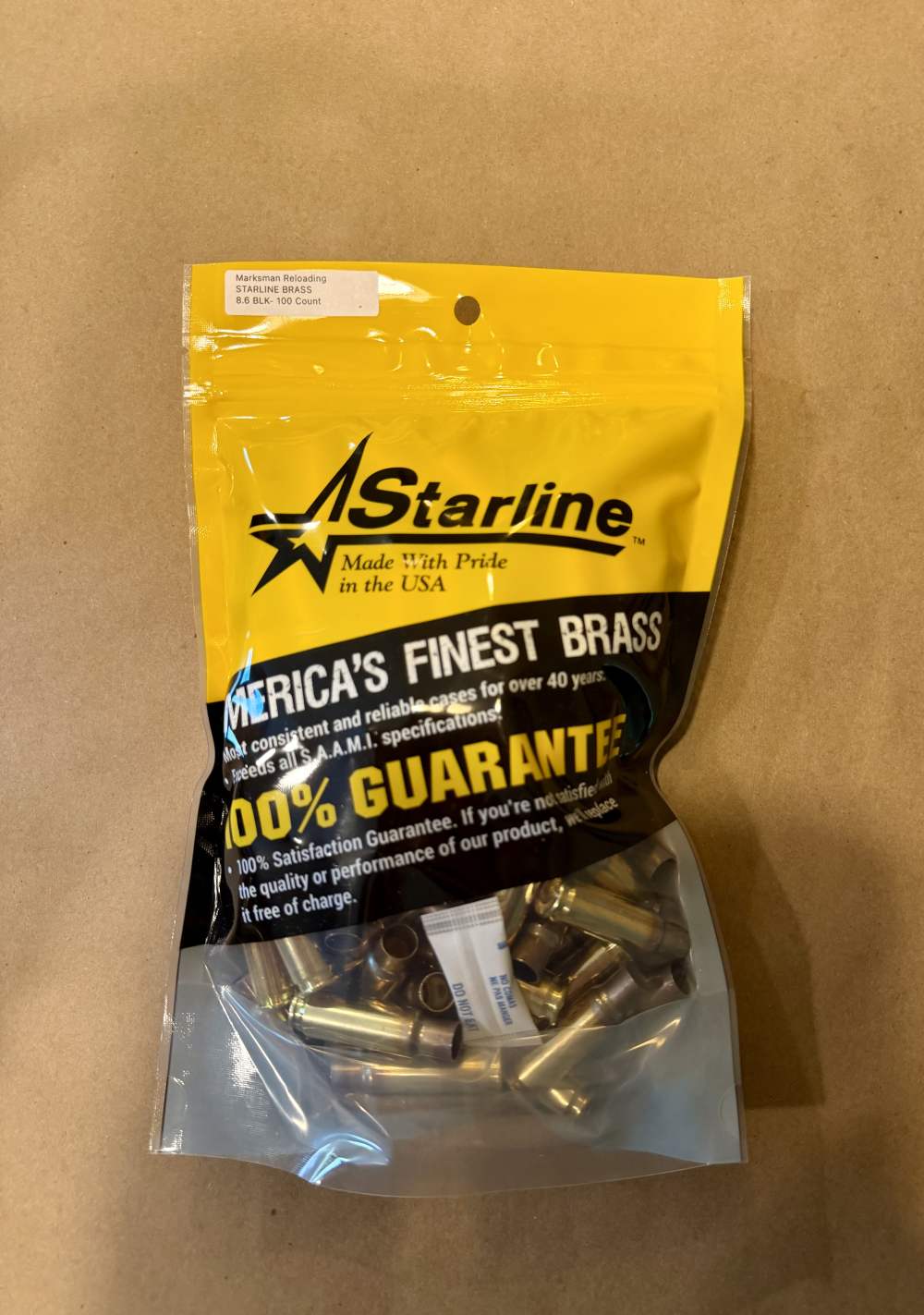 Starline 8.6 Blackout Brass, 8.6 BLK, 8.6x43mm - 100 Count-img-0