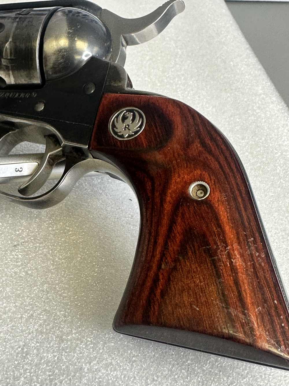 Ruger New Vaquero .45 Colt 5.5" Barrel – Case Hardened – Wood Grips-img-3