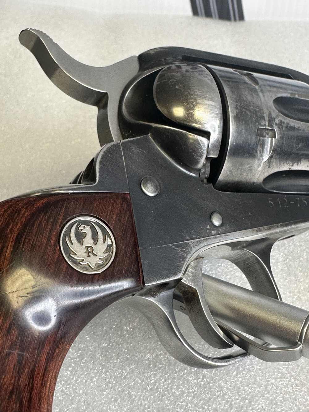 Ruger New Vaquero .45 Colt 5.5" Barrel – Case Hardened – Wood Grips-img-5