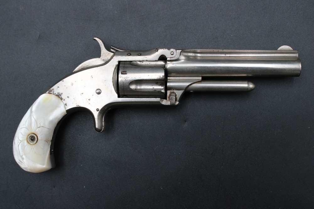 Rare Smith & Wesson Model 1½ .32 Rimfire Tip-Up Revolver Antique Pearl Grip-img-6