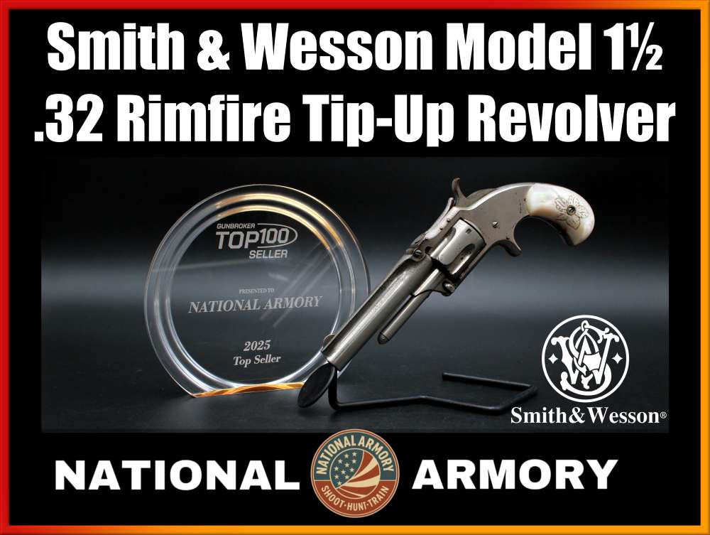 Rare Smith & Wesson Model 1½ .32 Rimfire Tip-Up Revolver Antique Pearl Grip-img-0